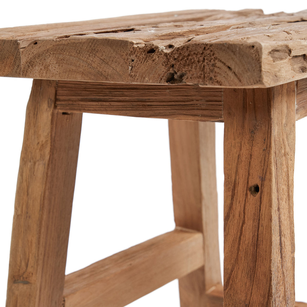 Tabouret Yoke en teck recyclé grand modèle, vue 8