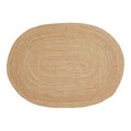 Tapis Bombay jute naturel ovale tressé 140x200 cm vue du dessus