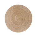 Tapis Bombay jute naturel rond tressé Ø120 cm motif spiralé concentrique vue du dessus