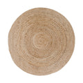 Tapis Bombay jute naturel rond tressé Ø150 cm motif spiralé concentrique vue du dessus