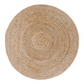 Tapis Bombay jute naturel rond tressé Ø180 cm motif spiralé concentrique vue du dessus