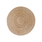 Tapis Bombay jute naturel rond tressé Ø90 cm motif spiralé concentrique vue du dessus