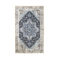 Tapis Havana chenille médaillon oriental bleu marine ivoire 160x230 cm vue dessus