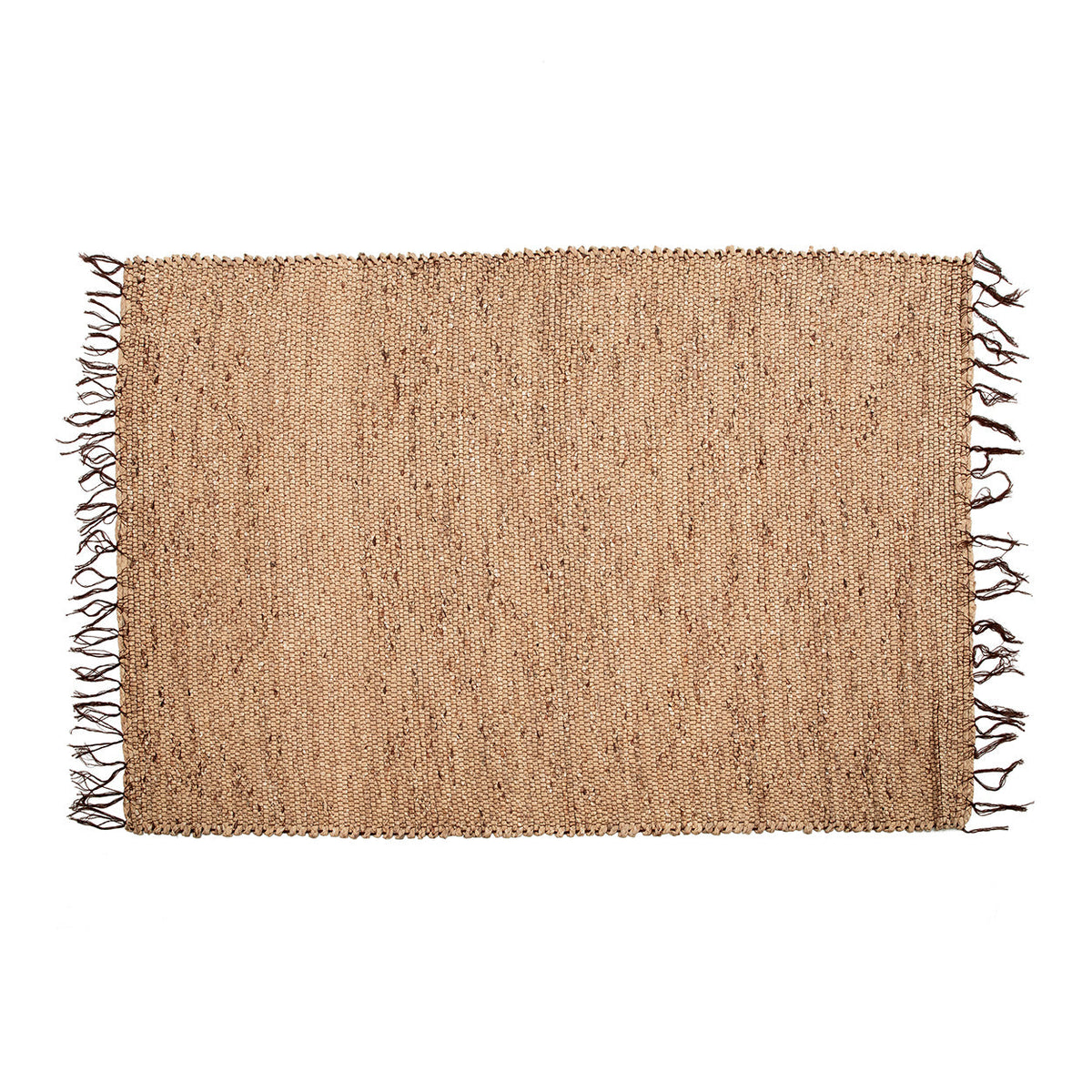 Tapis en jacinthe d'eau naturelle vu de dessus avec ses franges brunes sur les bords courts