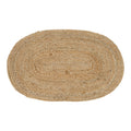 Tapis d'entrée Bombay jute naturel ovale tressé 50x80 cm vue du dessus