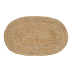 Tapis d'entrée Bombay jute naturel ovale tressé 50x80 cm vue du dessus