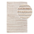Tapis d'entrée Mango laine touffetée main ivoire rayures 60x90 cm vue dessus