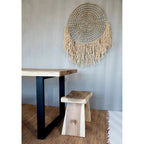 Tapis en jacinthe d'eau et coton à franges 260 x 180 cm en situation