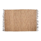 Tapis en jacinthe d'eau et coton à franges 260 x 180 cm