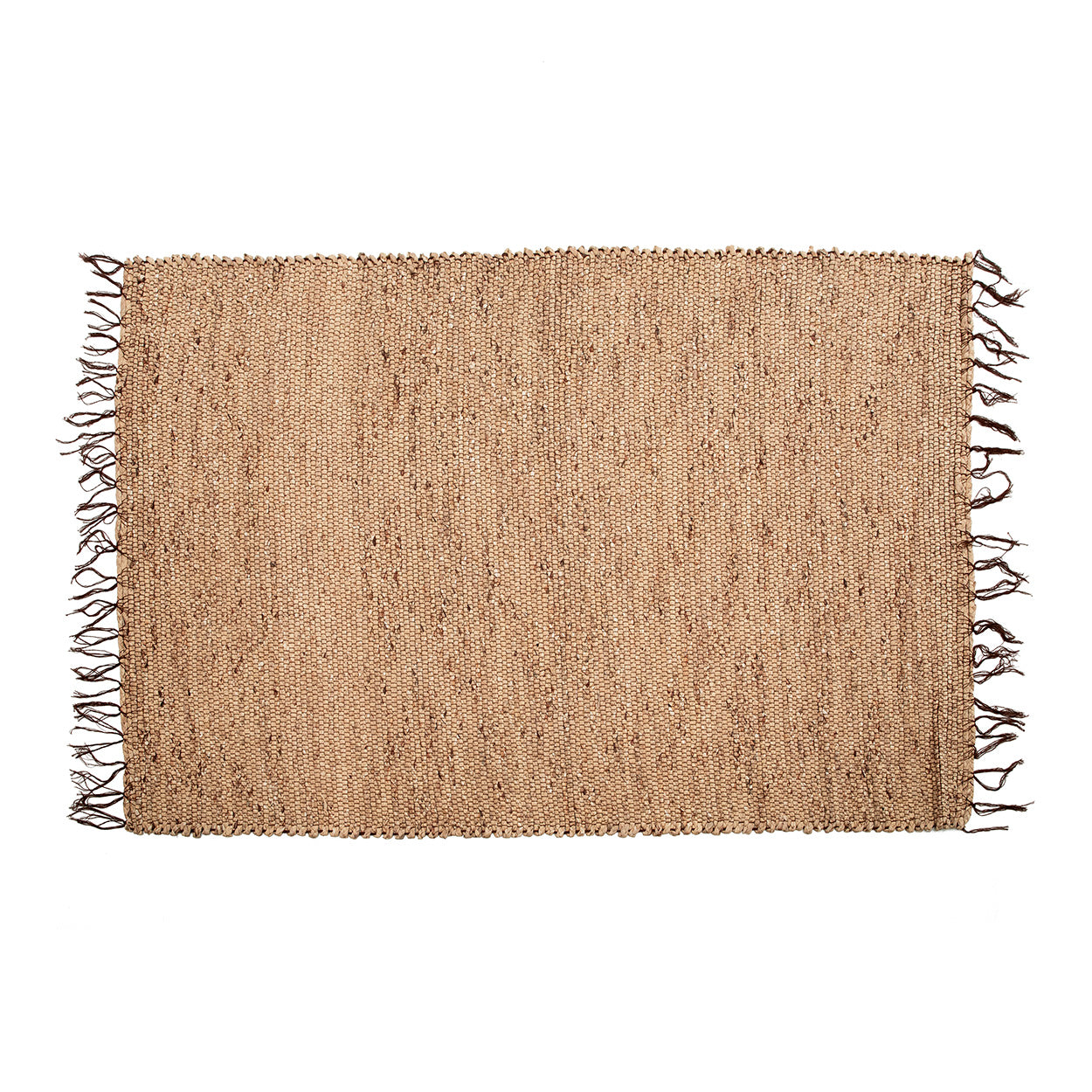Tapis en jacinthe d'eau et coton à franges 260 x 180 cm