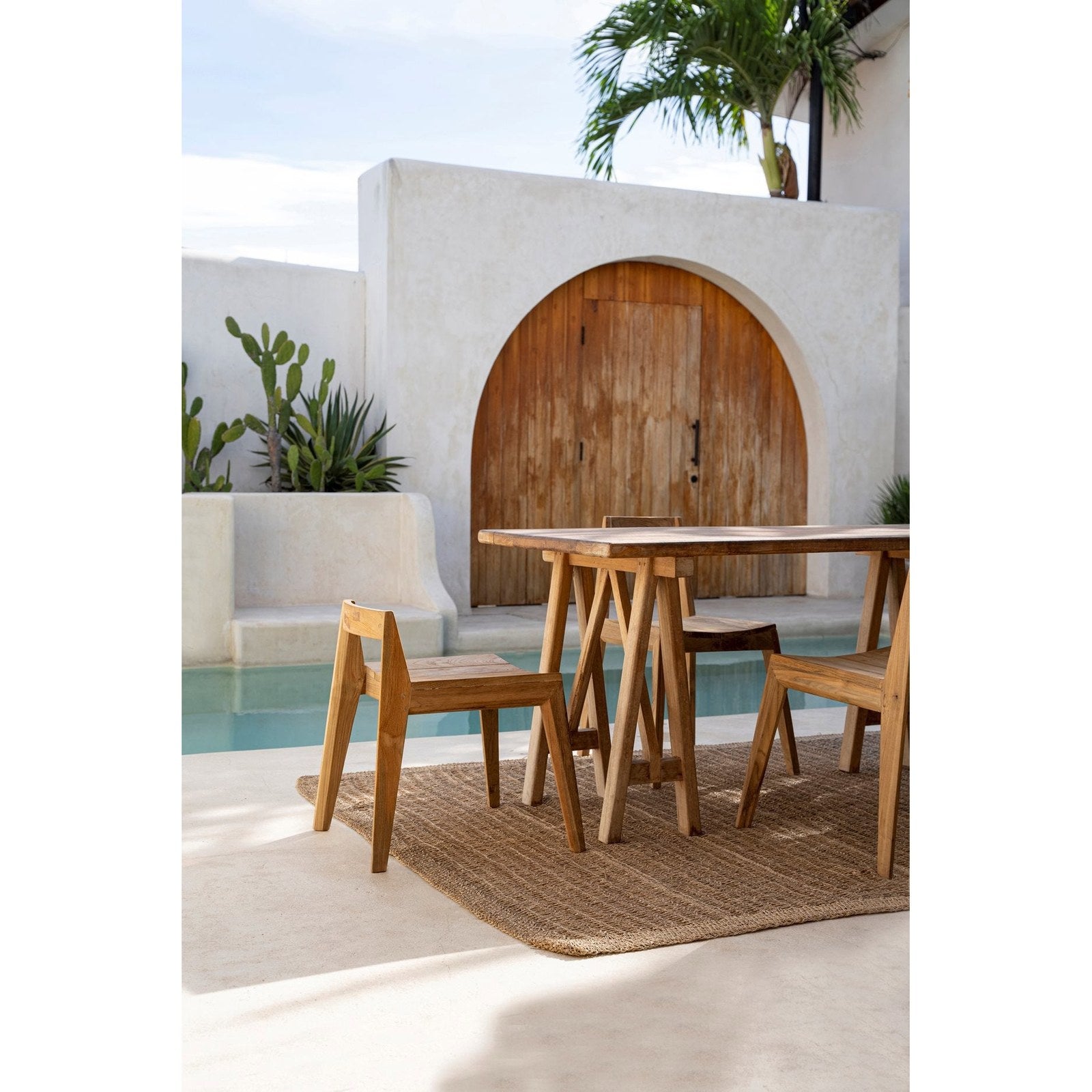 Tapis en jonc de mer naturel 180 x 240 cm en situation