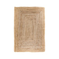 Tapis Bombay jute tressé naturel 60x90 cm motif rectangulaire concentrique vue dessus