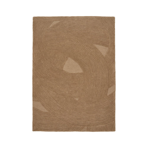 Tapis Pune laine touffetée relief brun 160x230 cm