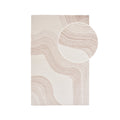 Tapis Surat laine touffetée main ivoire brun clair 160x230 cm motif ondulaire vue dessus