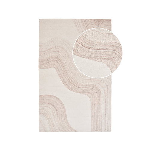 Tapis Surat laine touffetée ivoire brun 160x230 cm