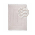Tapis Menorca plastique recyclé PET sable 140x200 cm motif tresse vue dessus