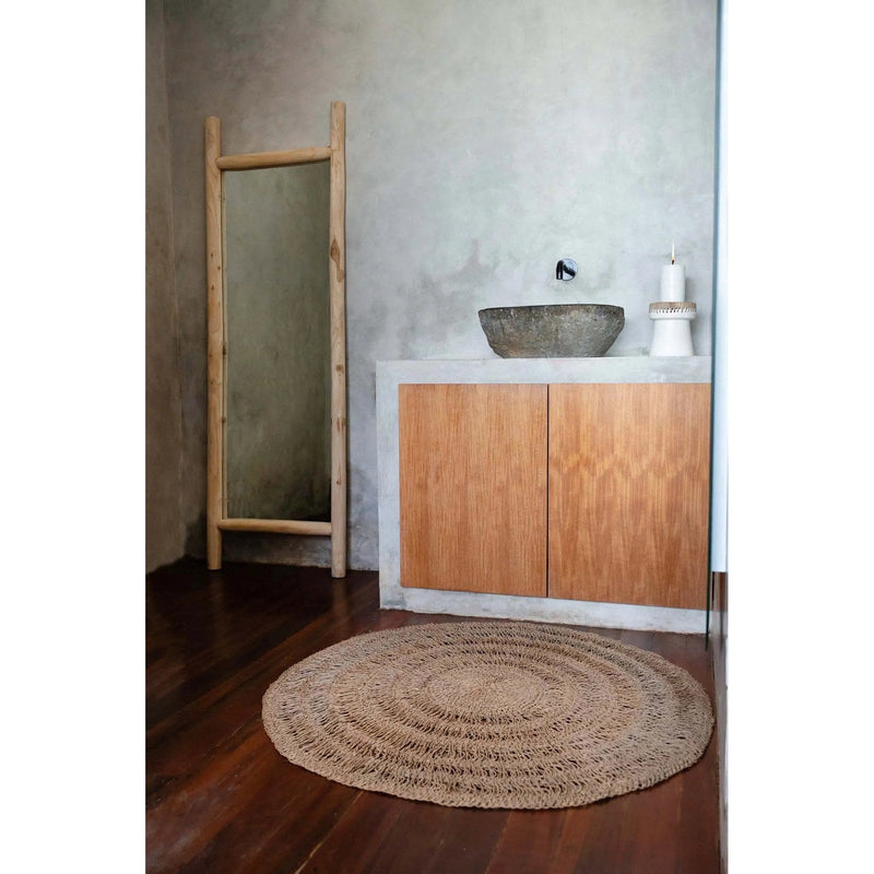 Dimensions Tapis rond en jonc de mer naturel 100 cm