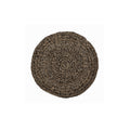 Tapis rond en jonc de mer brun noir 100 cm de diamètre