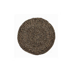 Tapis rond en jonc de mer brun noir 100 cm de diamètre