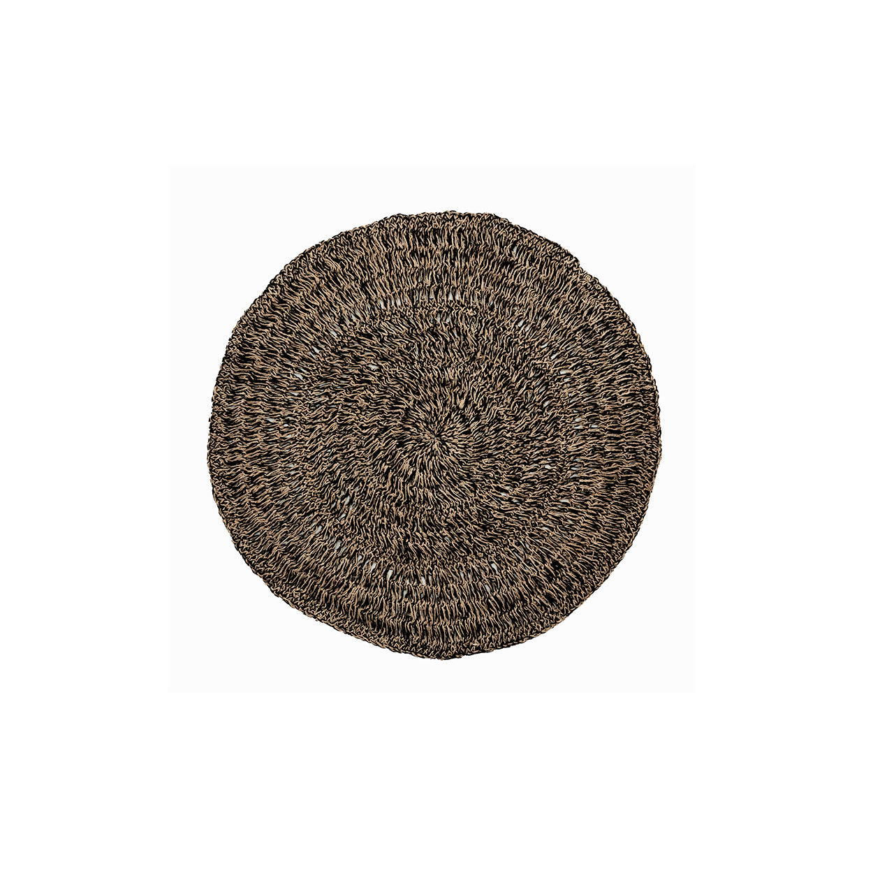 Tapis rond en jonc de mer brun noir 100 cm de diamètre