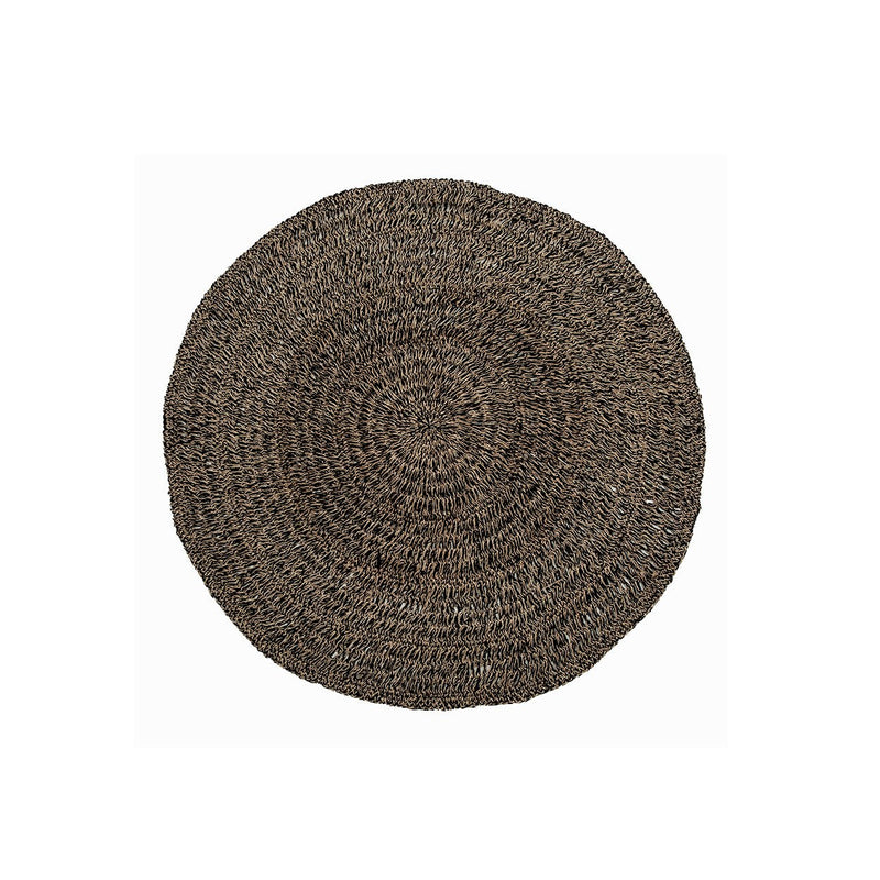 Dimensions Tapis rond en jonc de mer brun noir 150 cm de diamètre