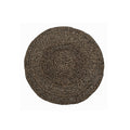 Tapis rond en jonc de mer brun noir 150 cm de diamètre