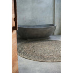 Tapis rond en jonc de mer brun noir 200 cm de diamètre, vue 4