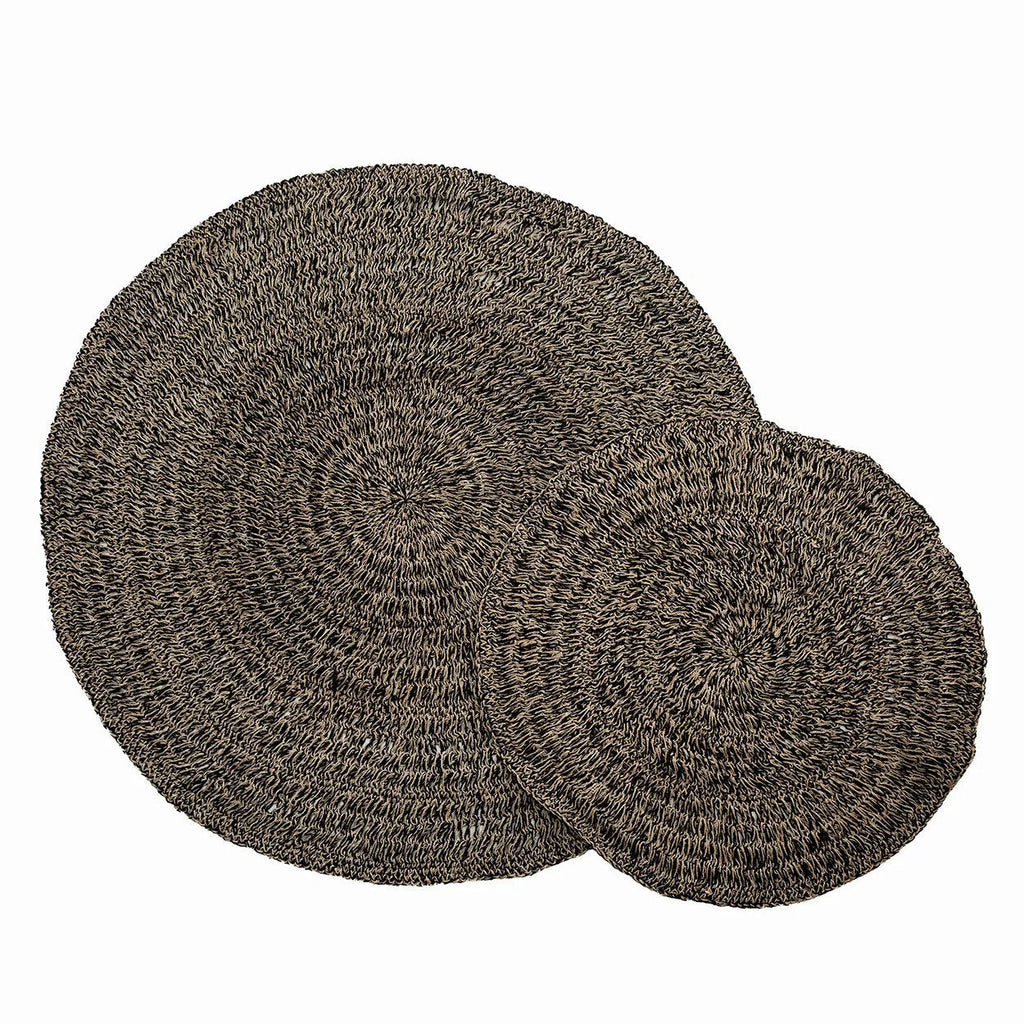 Tapis rond en jonc de mer brun noir 200 cm de diamètre, vue 8
