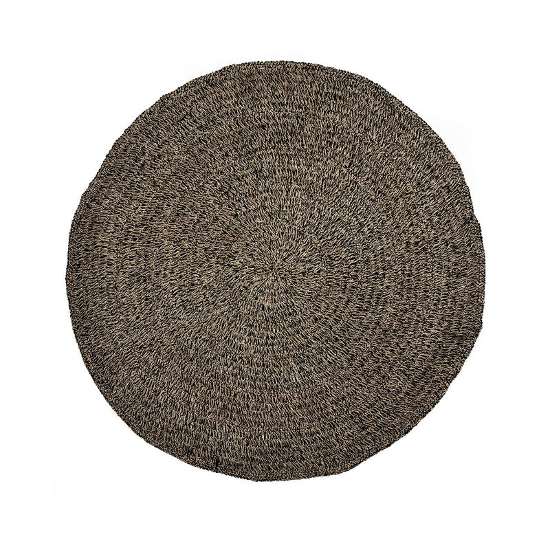 Dimensions Tapis rond en jonc de mer brun noir 200 cm de diamètre