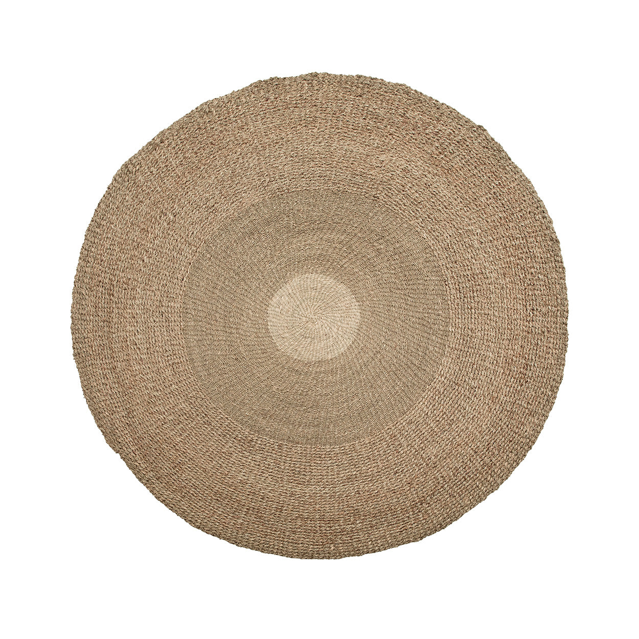 Tapis rond en jonc de mer à centre clair 200 cm de diamètre