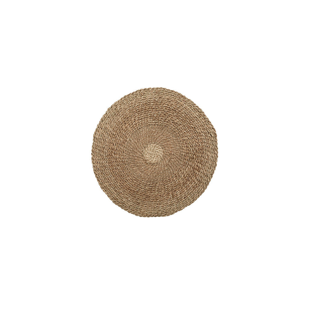 Tapis rond en jonc de mer à centre clair 90 cm de diamètre