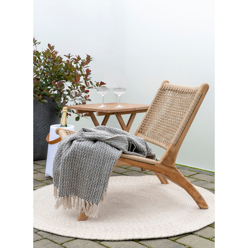 Dimensions Round Menorca Recycled Plastic Rug Sand Indoor/Outdoor – Ø 120 cm