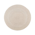Tapis rond Menorca plastique recyclé PET sable Ø 120 cm tresse spirale vue dessus