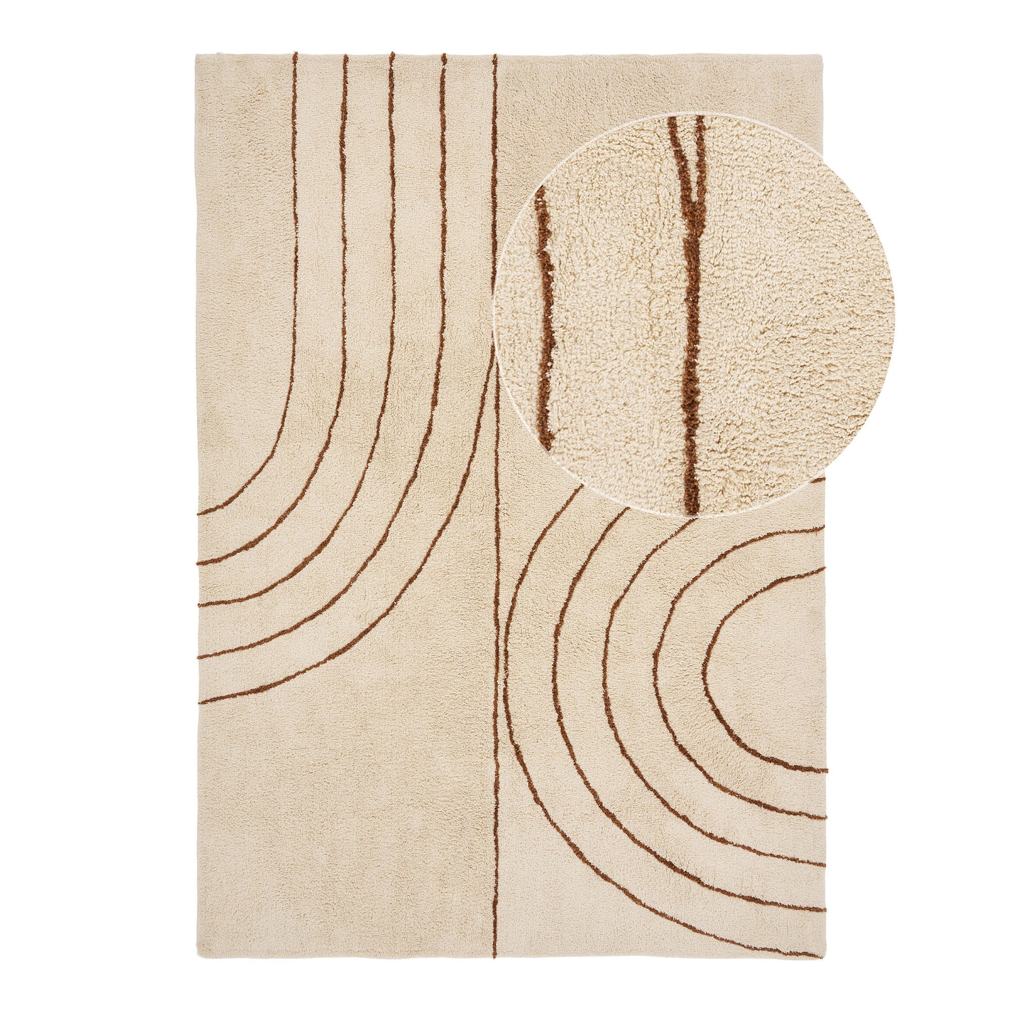Tapis Tampa coton arches beige 200x300 cm vue de face