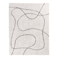 Tapis Tampa coton naturel 200x300 cm motif graphique abstrait noir blanc vue du dessus