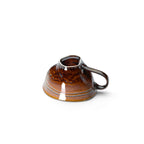 Tasse évasée en céramique émaillée brune et grise 11 cm, vue 4