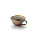 Tasse évasée en céramique émaillée brune et grise 11 cm