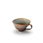 Tasse évasée en céramique émaillée brune et grise 11 cm