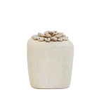 Tête Sumba à couronne de cauris en grès blanc 11 cm, vue 7