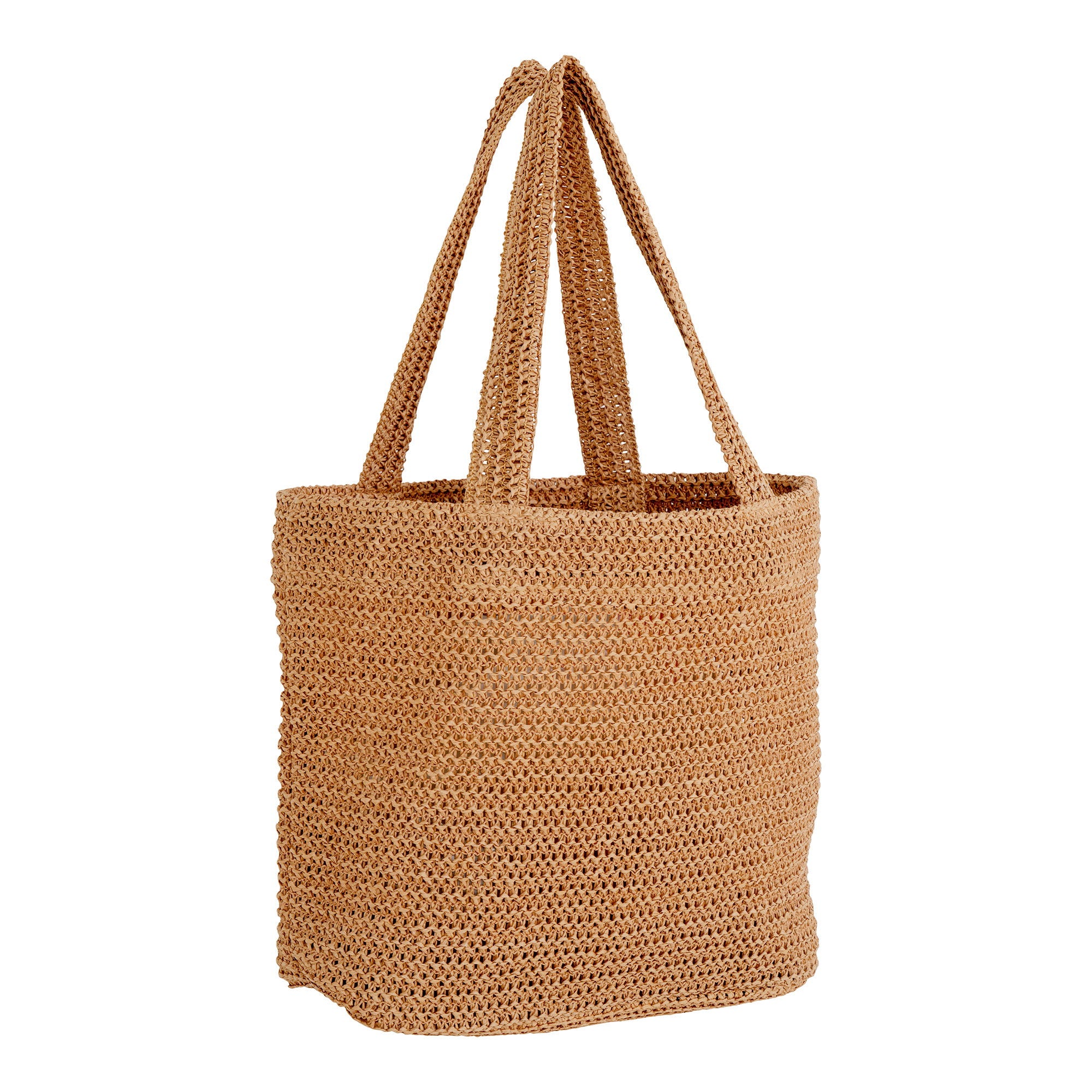 Tote bag Parade tressé naturel vue trois quarts anses renforcées