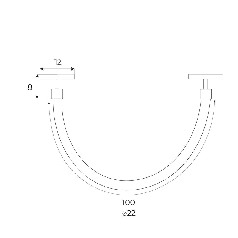 Dimensions Magnetic flexible light tube 1 m black Zigbee connected