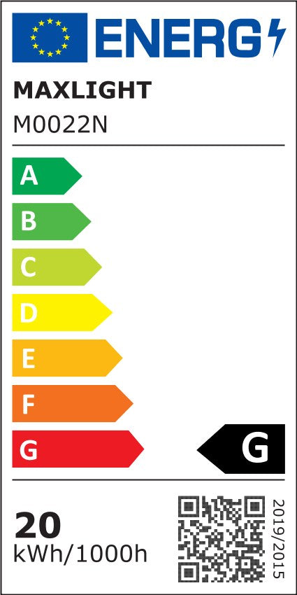 Étiquette énergie classe G du tube lumineux souple Magnetic métal noir 2 m