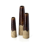 Vase Amber Cone en grès brun 49 cm, vue 4
