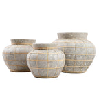Vase Belly en terre cuite grise et rotin 33 cm, vue 5