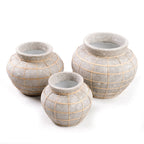Vase Belly en terre cuite grise et rotin 33 cm, vue 8