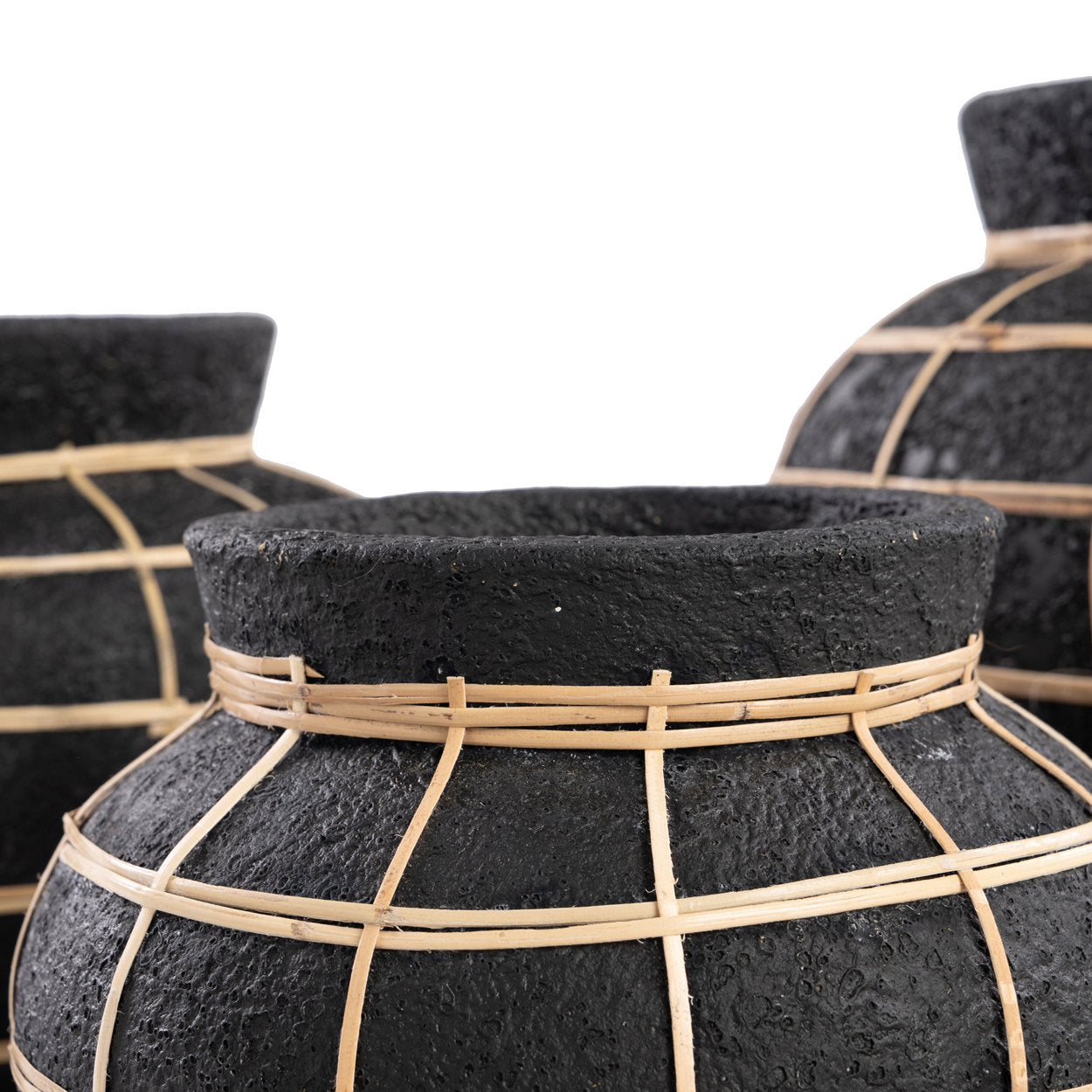 Vase Belly en terre cuite et rotin 25 cm, vue 3