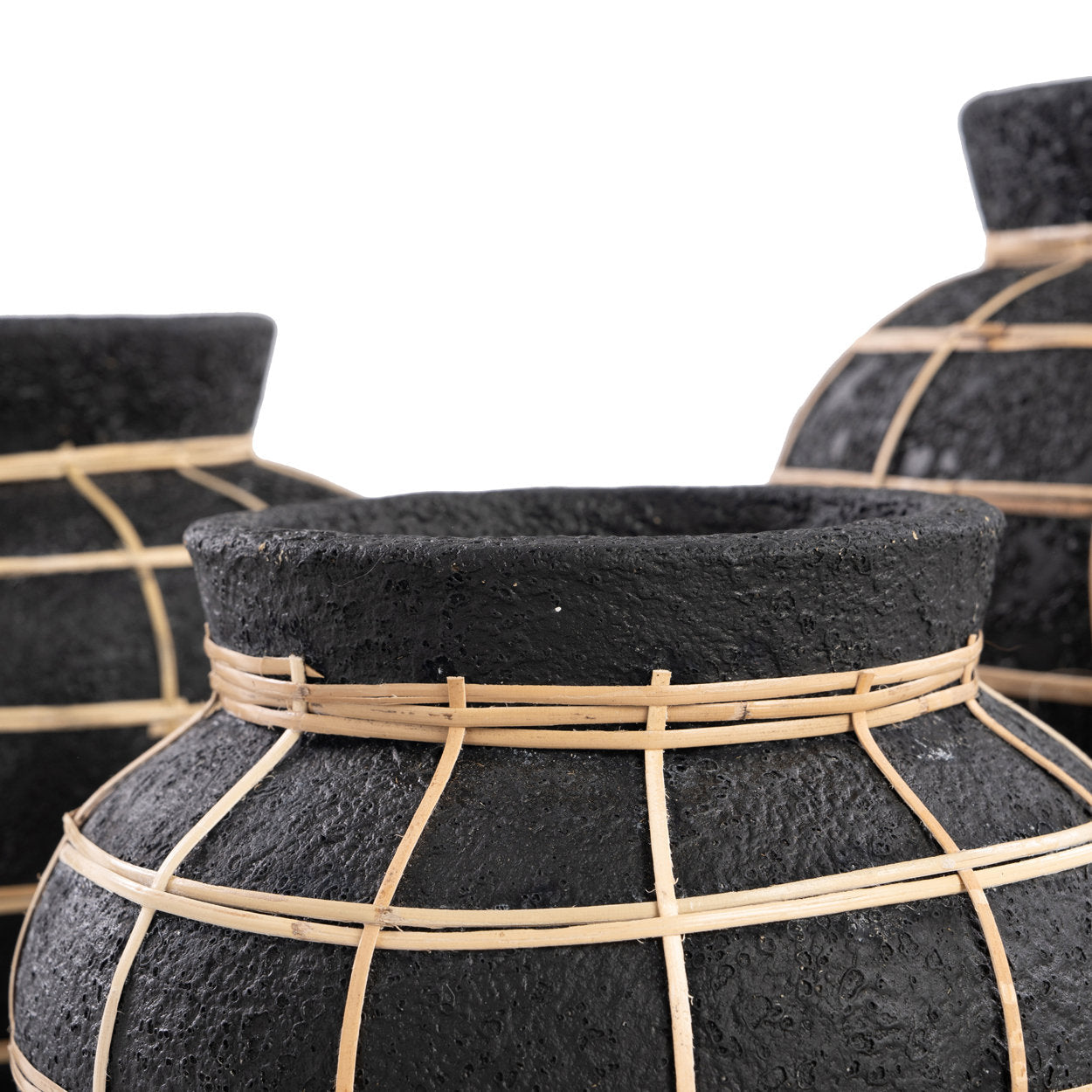 Vase Belly en terre cuite et rotin 33 cm, vue 5