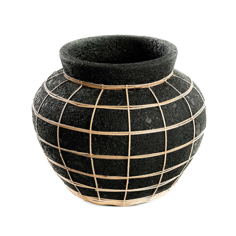 Dimensions Vase Belly en terre cuite et rotin 33 cm