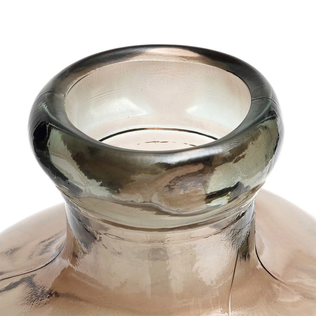 Vase Bolai en verre recyclé beige 50 cm, vue 3