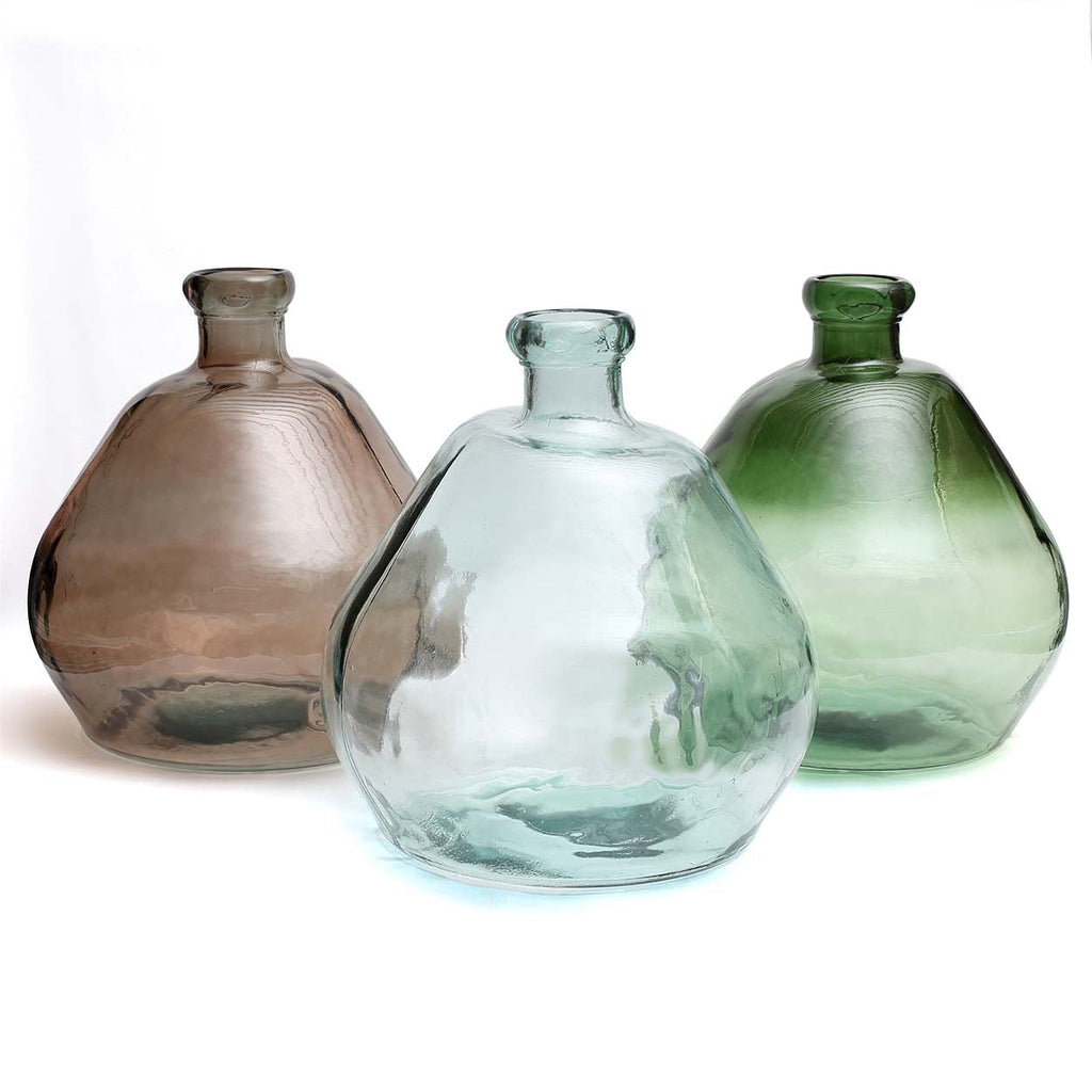 Vase Bolai en verre recyclé vert 50 cm, vue 4